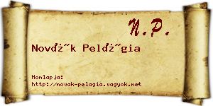Novák Pelágia névjegykártya